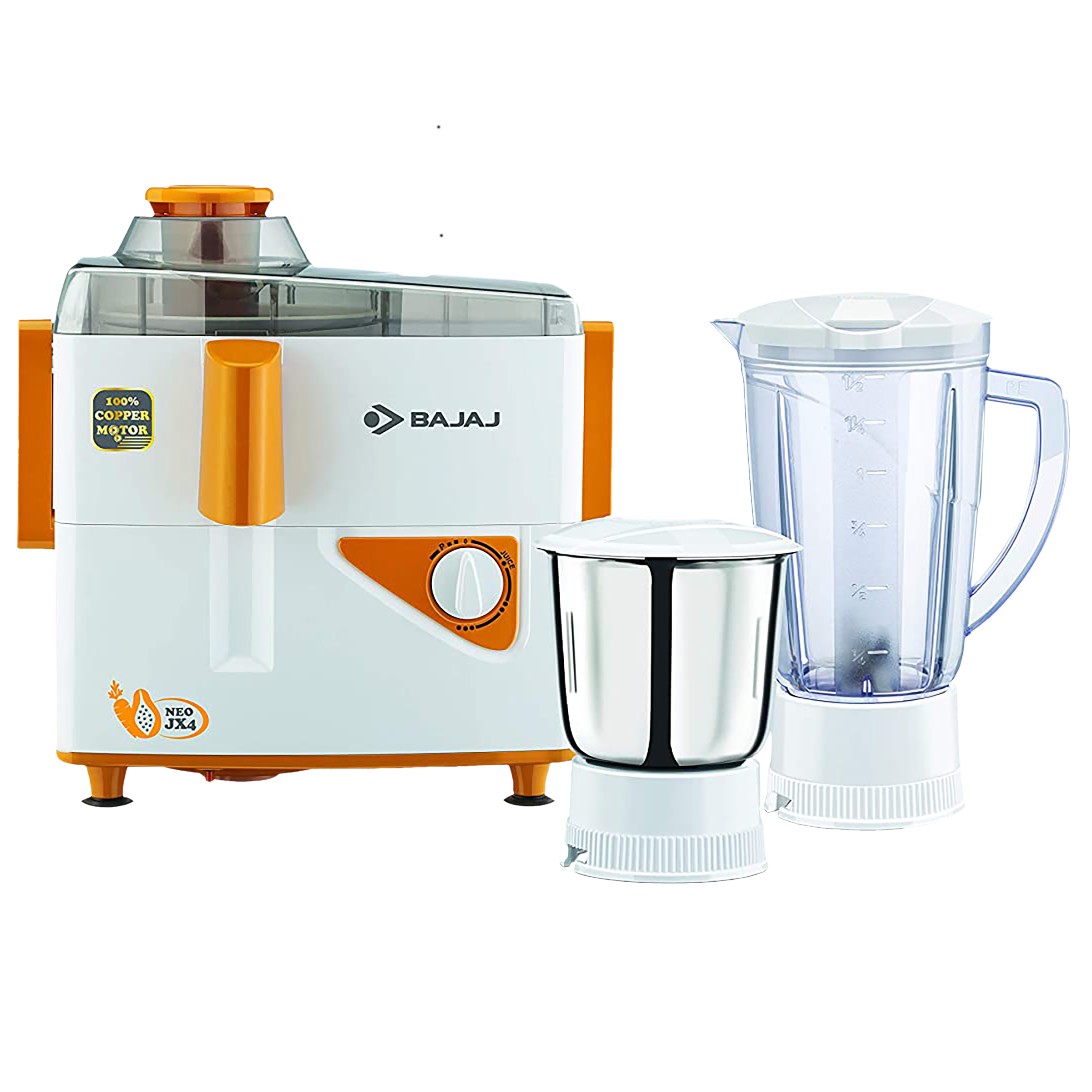 Buy Bajaj JX4 Neo 450 Watt 2 Jars Juicer Mixer Grinder (18000 RPM